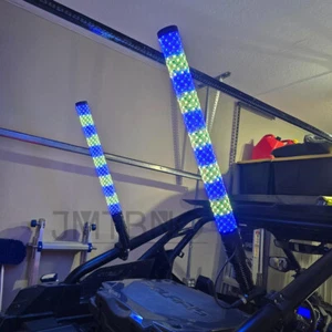 2x 2FT Thick LED Whip Spiral Chasing RGB Fat Whip Lights For Polaris RZR UTV ATV - Bild 1 von 16