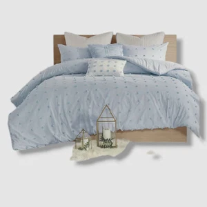 Urban Habitat Blue Brooklyn Jacquard Cotton 5-Pc. Duvet Cover Set, Twin/Twin XL - Picture 1 of 3