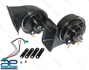 Juego de bocinas Hella Midnight Black 12V Twin Tone 410/490 Hz 110DB NUEVO - Imagen 1 de 9