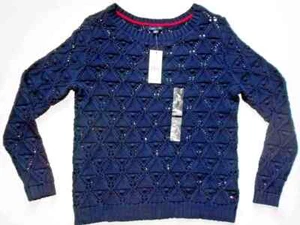 Tommy Hilfiger New Master Navy Open Knit Sweater Size XL NWT - Picture 1 of 2