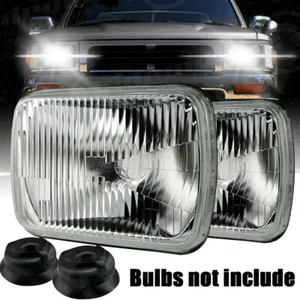 7x6" Rectangular Chrome Factory Style Type Housing Beam Semi-Sealed Headlights - Picture 1 of 16
