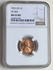 1953 S/S 1C VP-004 NGC MS 65 RD RPM-006 RPM Repunched Mint Mark MINT ERROR - Picture 1 of 3