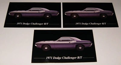 3-1971 Dodge Challenger R/T IMANES 71 70 RT 426 HEMI RT 383 440 PAQUETE DE SEIS NOS Foto 1 de 2