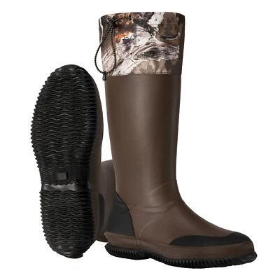 HISEA Hombres Botas de Lluvia de Goma Ajustables Botas de Trabajo de Caza de Lodo Excelente Rebote Foto 1 de 4