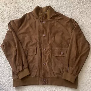 Vintage Leather Suede Buttoned Jacket Gerard Made in Italy READ! - Picture 1 of 11