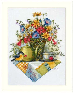 Merejka gezählter Kreuzstich Kit Wildblumen Tee K-198 - Bild 1 von 3
