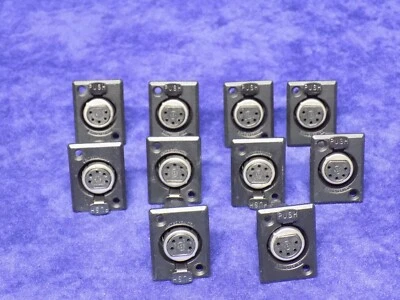 LOT OF 10 NEW SWITCHCRAFT D5F 5-PIN FEMALE PANEL MOUNT CONNECTOR - Image 1 of 4