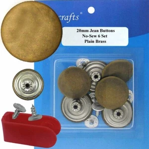 20 mm No-Sew Replacement Jean Tack Buttons (20W56) 6 CT. w/Tool - Picture 1 of 3