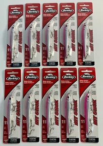 LOT OF 10 Berkley Hit Sticks (4 1/2 in 1/3 OZ) #BHBHSF11 -HPS Hot Pink Silver - Picture 1 of 7
