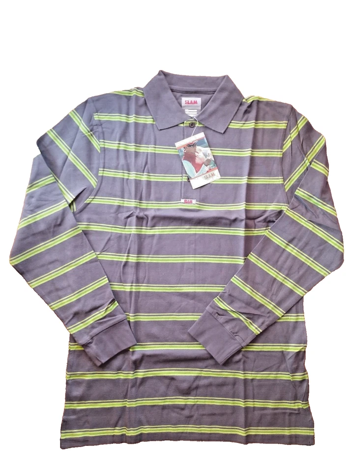 Polo Slam maniche lunghe a righe cotone 100% tagli L/XL S/M - Immagine 1 di 4