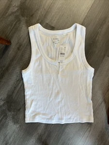 Est. Top acanalado negro con muescas sin costuras PAC 1980 talla M - Imagen 1 de 4