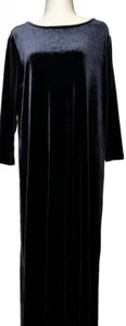 Rouge Black Velvet Maxi Dress Whimsygoth Witchy 3/4 Sleeve Gothic Size Medium - Picture 1 of 11
