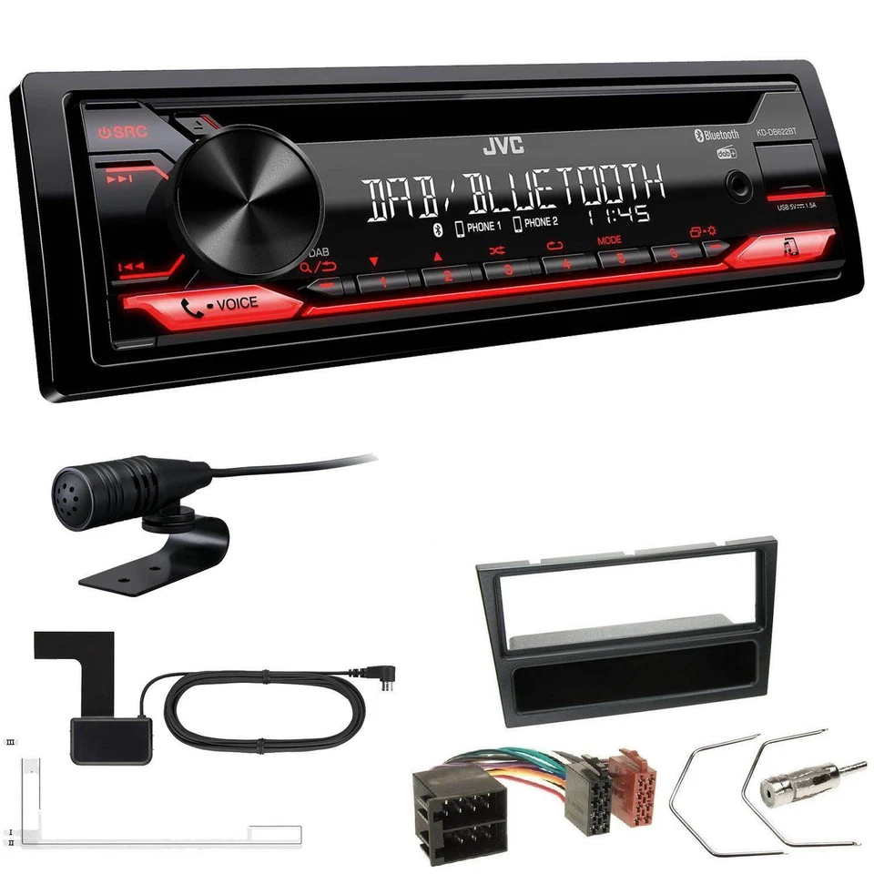JVC KD-DB622BT DAB inkl Antenne Bluetooth Einbauset für Opel Corsa C 2000-2004 - Bild 1 von 4