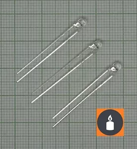 10 X Orange Flacker LED, 3mm, Flackerlicht für Lagerfeuer, Kerzen, Candle 143 - Bild 1 von 3