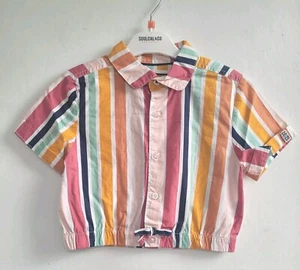 Soulcal Girls Short Summer Striped Shirt Top Age 9-10 New - Picture 1 of 6