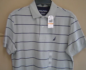 NWT $60 NAUTICA Mens S PERFORMANCE DECK SHIRT Gray Mesh Polo CLASSIC FIT K61001 - Picture 1 of 2