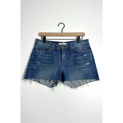 Pantalones Cortos Corte J Brand en Libra Denim Envejecido Dobladillo Crudo 2.5" Talla 29 Foto 1 de 4