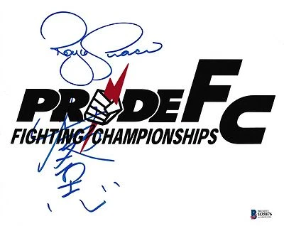 Royce Gracie & Kazushi Sakuraba Signed 8x10 Photo BAS Beckett COA Pride FC Auto - Image 1 of 4