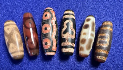 Dzi Eye & Bodhi Spiritual Enlightenment  Tibetan Nepalese Beads Assortment Set 6 - Image 1 of 4