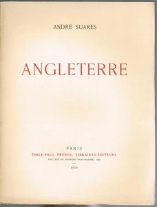 ANGLETERRE par André SUARÈS Édition Originale Émile-Paul N°390/1000 Éloge 1916 - Picture 1 of 7