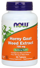 Now Foods Horny Goat Weed Extract 750mg 90 Tablets with Maca Root Free Shipping!