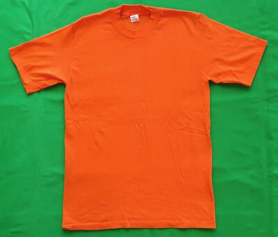 Camiseta en blanco Hi Cru By Stedman vintage años 70 naranja liso toda ropa de trabajo de algodón Foto 1 de 4
