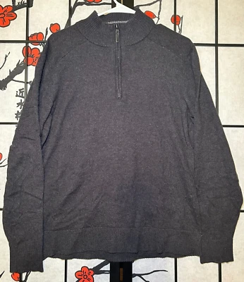 Smartwool Men's L Sparwood 1/4 Zip Sweater Grey Merino Wool Blend SW000299 - Image 1 of 4