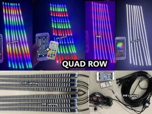 8PCS 4FT 48" QUAD ROW Dream CHASING FLOW LED Underglow Wheel Strips Lights KIT - Picture 1 of 12