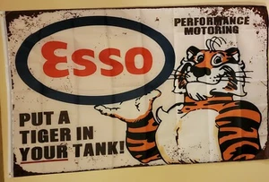 Bandera/estandarte Esso Pon un tigre en tu tanque 3x5 #195 apariencia como letrero rústico - Imagen 1 de 1