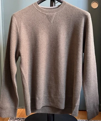 SAKS FIVE AVENUE 100% CACHEMIR CUELLO REDONDO SUÉTER JERSEY VERDE OLIVA XL $750 Foto 1 de 4