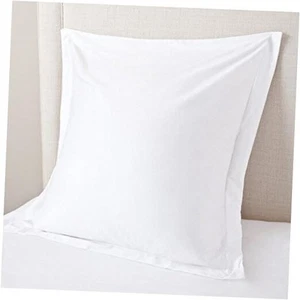 Juego de 2 fundas de almohada cuadradas europeas 600 hilos 24" x 24" (paquete de 2) blancas - Imagen 1 de 4