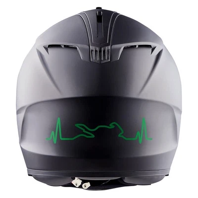 2er Set Bike Aufkleber Herzschlag Hellgrün 12x3cm Motorrad Auto Helm K158 - Bild 1 von 4