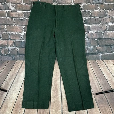 Vintage Hunting Thick WOOL Green Outdoor Pants Size 36x26” Mackinaw Sportsman - Image 1 of 4