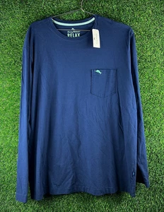 Tommy Bahama Bali Skyline L Blau T-Shirt Neu mit Etikett L/S - Bild 1 von 8