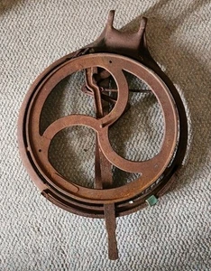 Antique Cheese Wheel cutter Base Steampunk Wall Art Cast Iron Rusty Gold - Picture 1 of 11