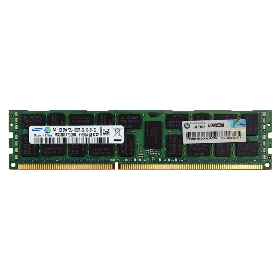 HP 604506-B21  606427-001 8GB PC3-10600 DDR3-1333MHz ECC CL9 240P DIMM Memory - Image 1 of 1
