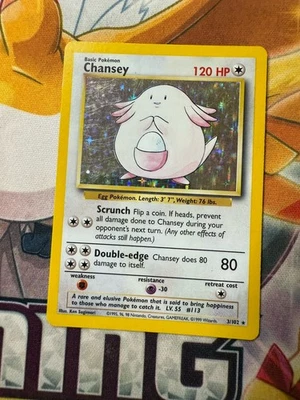 Pokémon TCG - CHANSEY - 3/102 - HOLO - RARE - UNLIMITED - BASE SET (1999) - MP - Image 1 of 2