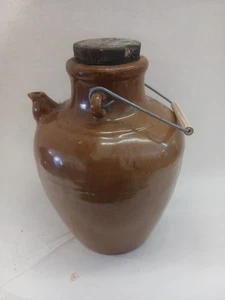 Antiker Ölkrug aus Steinzeug mit brauner Glasur primitiv.  Schön! - Bild 1 von 11