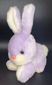 Vintage 1979 Dan Dee Imports lila weiß Osterhase Stofftier Plüschtier 6 Zoll - Bild 1 von 7