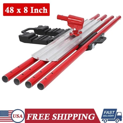 Herramienta de hormigón Bull Float 48 x 8 pulgadas paleta flotador con 4 asas y extremo redondo Foto 1 de 4