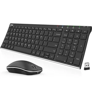 Arteck 2.4G Wireless Keyboard and Mouse Combo HW193MW162 Stainless Ultra Slim - Picture 1 of 2