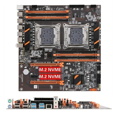 X99 DDR4 Dual CPU Motherbaord LGA 2011 v3 E-ATX USB3.0 SATA3 w/Dual M.2 Slot New - Image 1 of 4