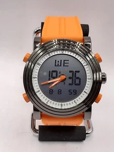 Sinobi Men's Analog/Digital Watch 46mm Round Black Orange Silicone Band - Picture 1 of 9