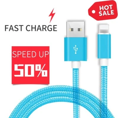 Charger For iPhone 14 13 12 11 X 8 7 Plus Cable Cord Charging Heavy Duty Cord - Image 1 of 4