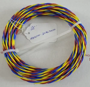 MIL-SPEC 25 FEET M27500-20RC3U00 TRIPLE TWISTED 20AWG SILVER PLATED M22759/7/20 - Imagen 1 de 1