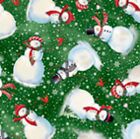 Christmas Fabric - Winter Greetings Holiday Fabric - Snowman Toss Quilt Fabric