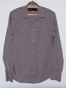 Armani Jeans Mens Checked Western Shirt Red/Blue  Size EU Large Cowboy - Picture 1 of 6