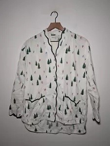 Heidi Carey Ski Print Cotton Pajamas TOP Sz XSmall - Picture 1 of 7