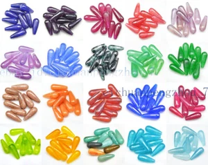 Lots 10 Pcs Faceted 11x27mm Mixed Gemstone Teardrop Loose Beads Jewelry Making - Picture 1 of 43