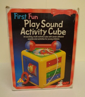 Vintage Tomy Play Sound Activity Cube Original Box Early Learning Pre-School Toy - Image 1 of 4
